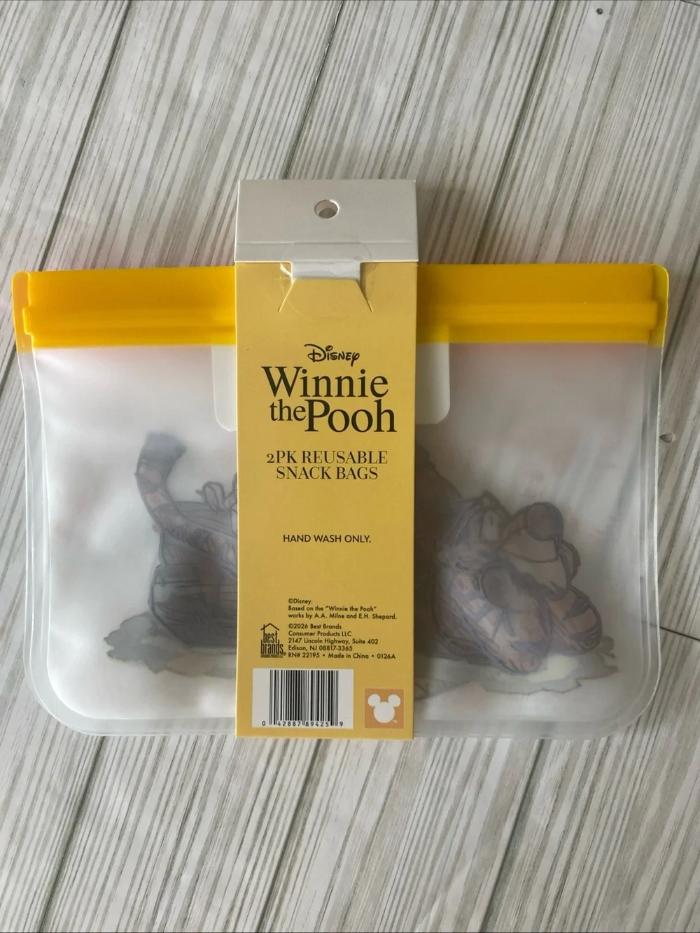 WINNIE THE POOH 2 Pack Reuseable Snack Bags/Pouches
